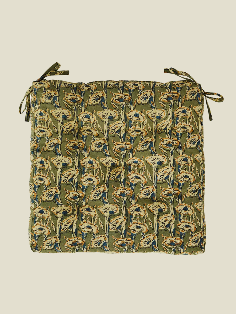 Chair Pad Olive Mustard
