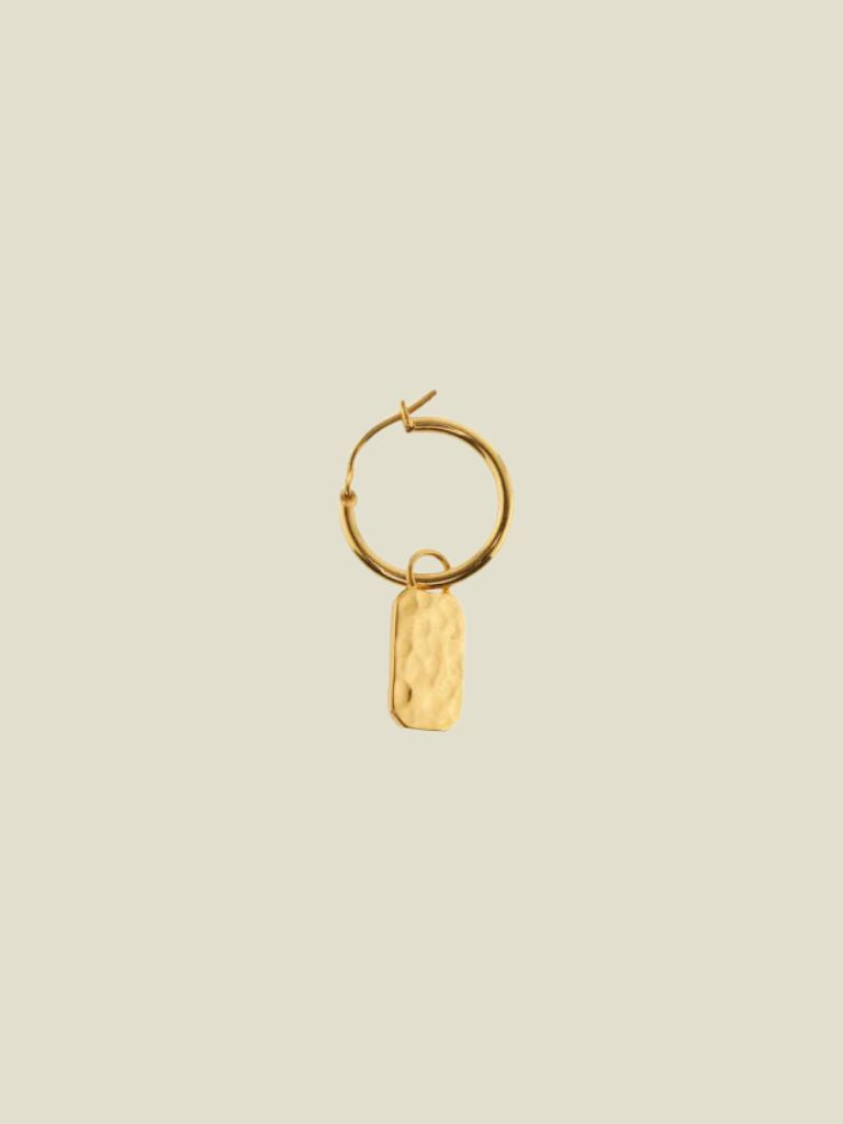 Earring Tag Hammered Gold Plated