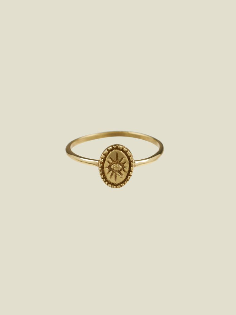 Ring Oval Signet Sun Gold