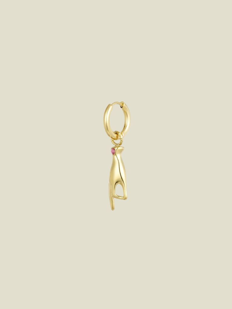 Pendant Hand Symbol Gold Fuchsia