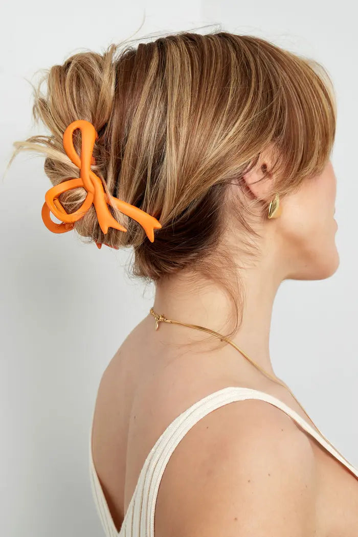 Hair Clip Orange Bow