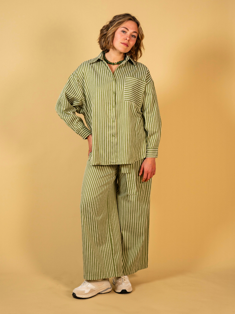 Blouse Lorette Green Striped