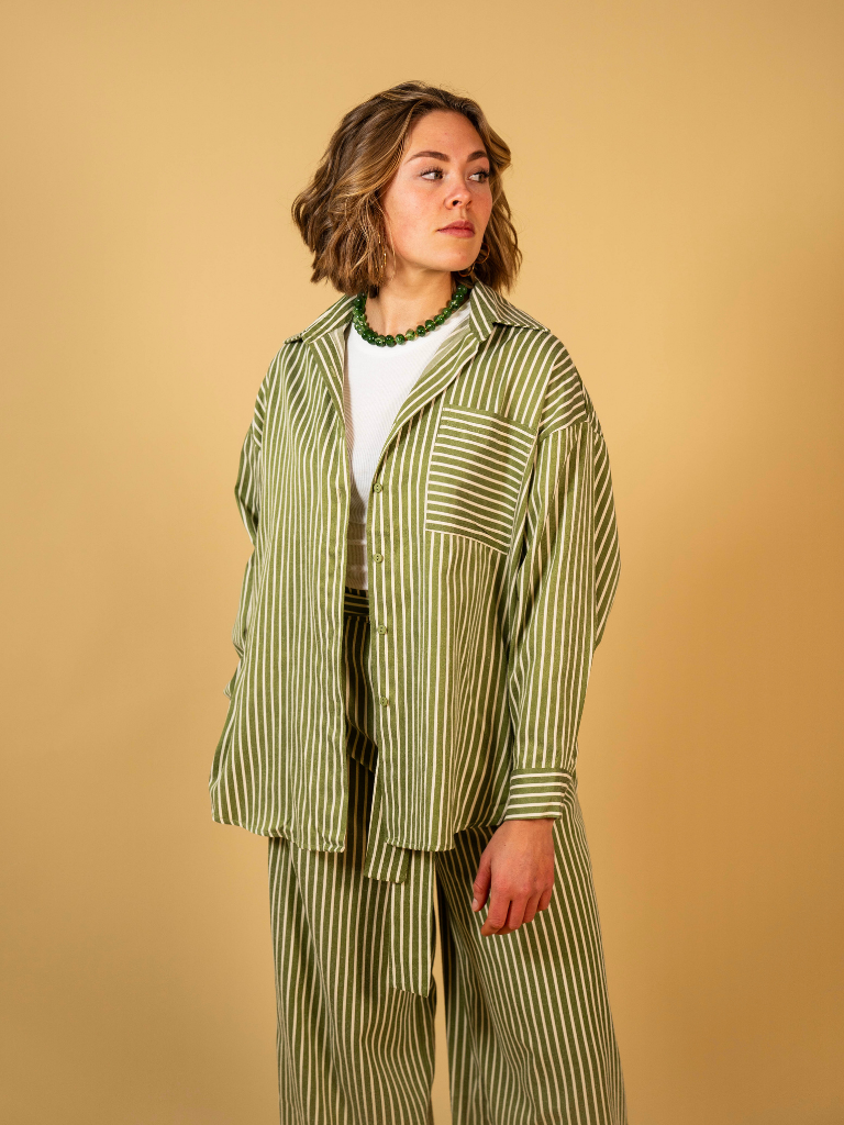 Blouse Lorette Green Striped