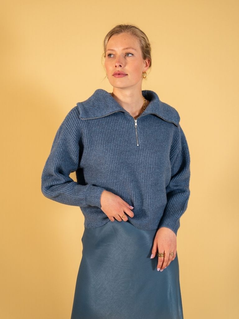 Zip Pullover Gytta Bluefin Melange