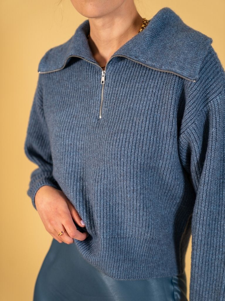 Zip Pullover Gytta Bluefin Melange