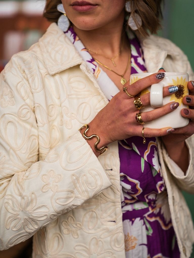 Jacket Delicia White Flowers