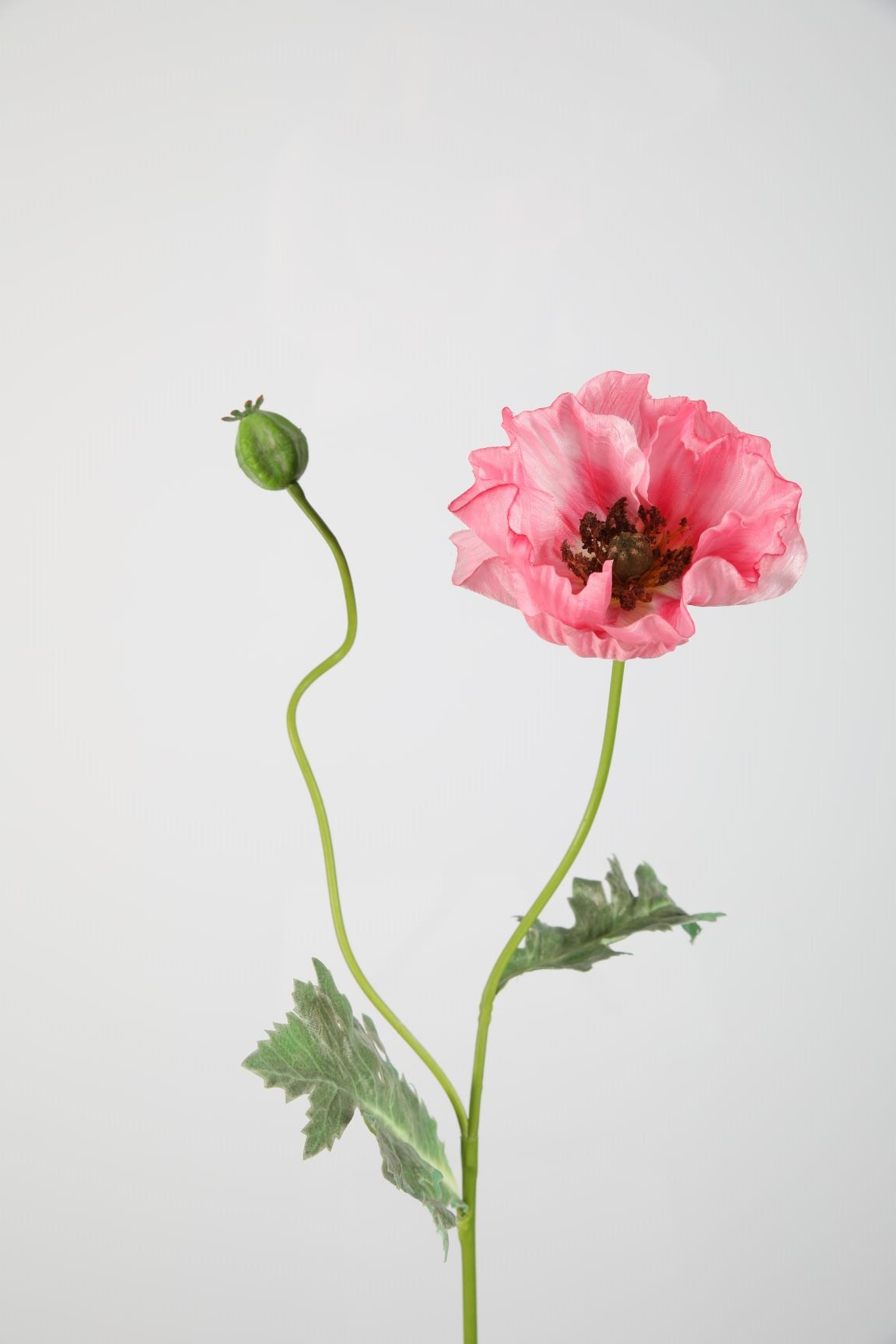 Flower Poppy Bud Spray Pink 74 cm