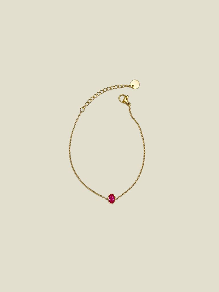 Bracelet Béné Oval Stone Gold Pink