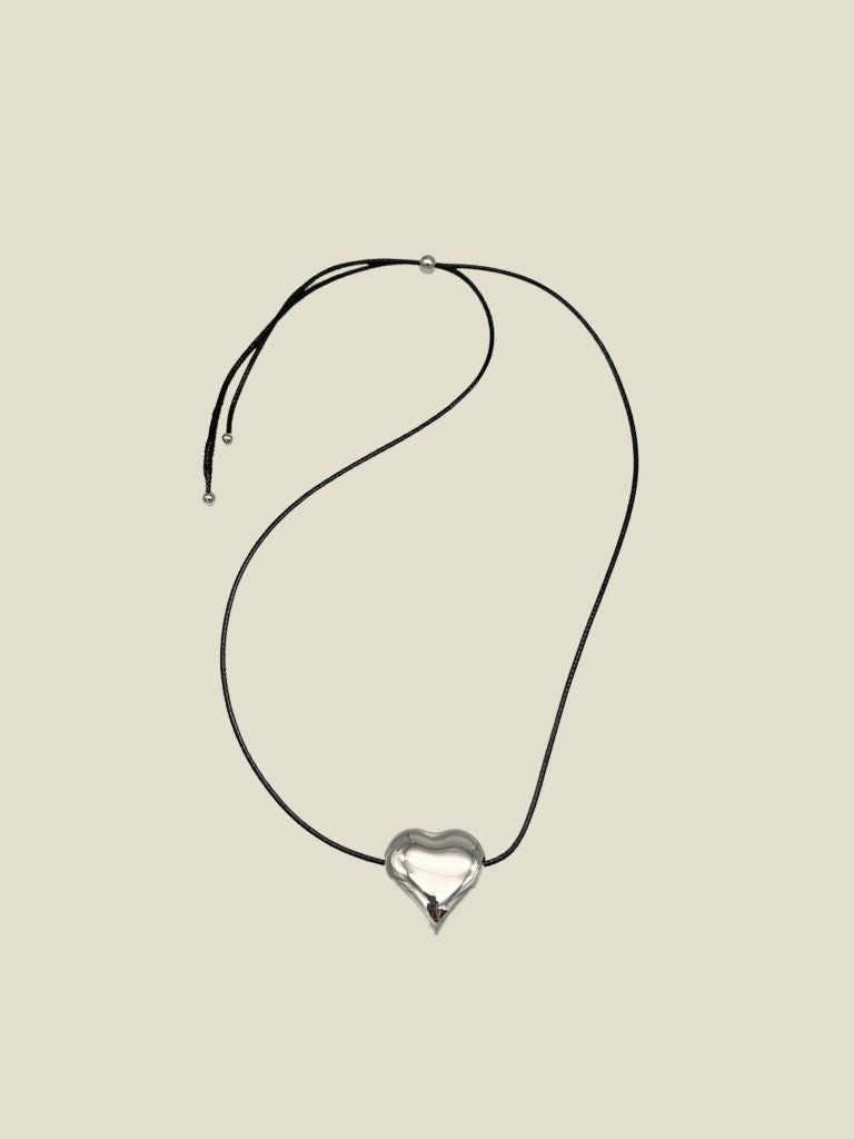 Cord Necklace Heart Charm