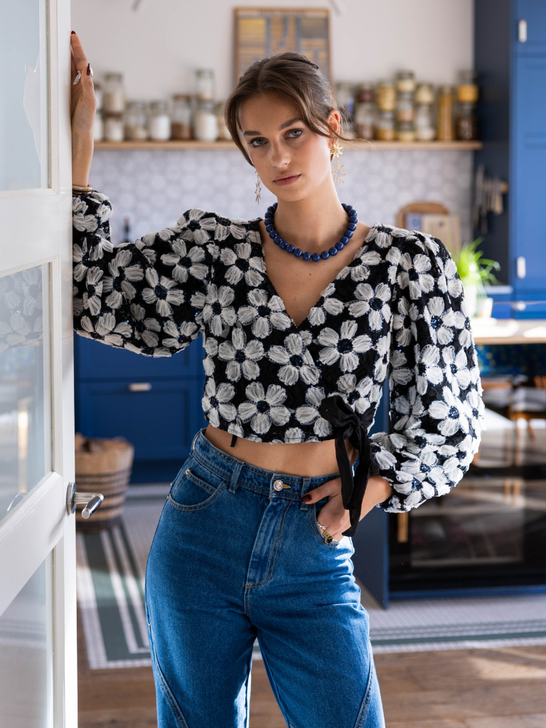 Blouse Leylani Black Sequin