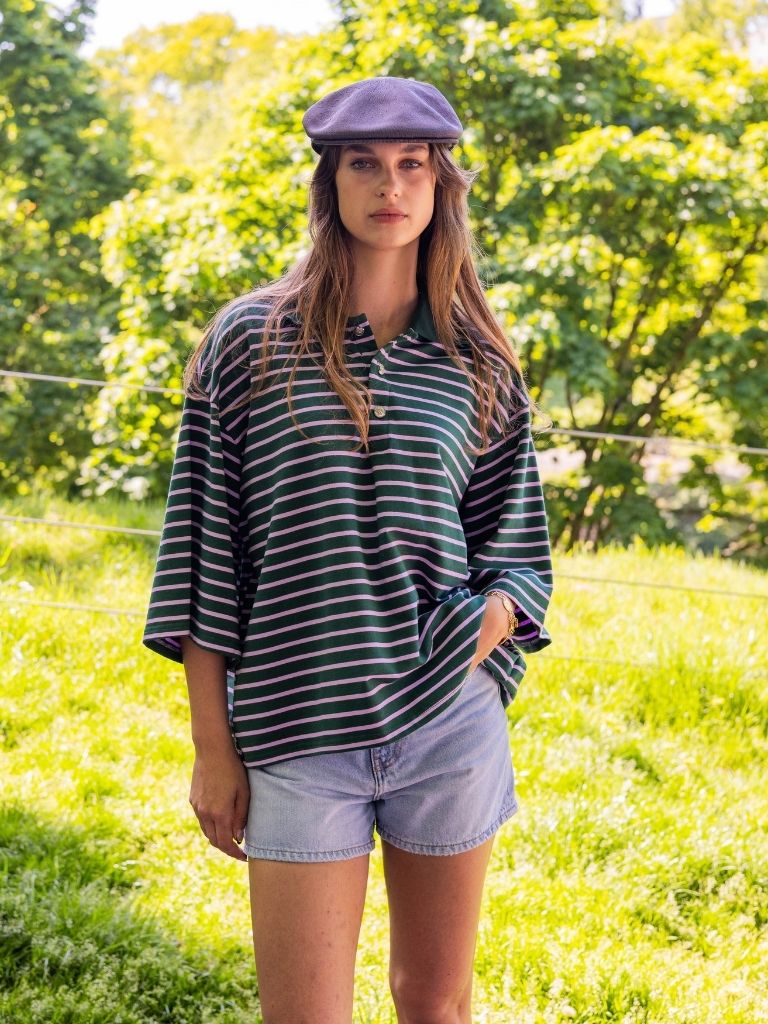 Polo Carianne Green Striped