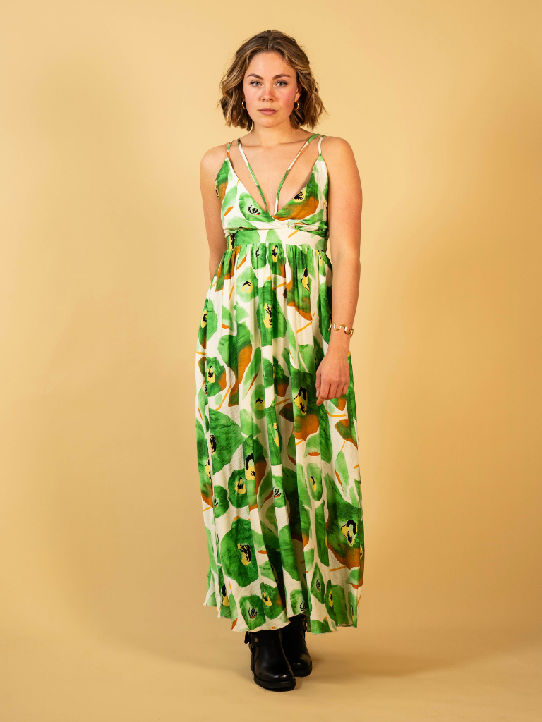 Dress Lune SS Green Flowers