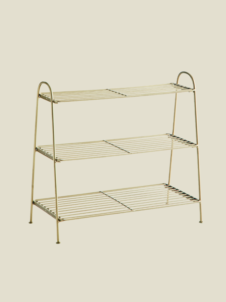 Iron Shoe Rack 3 Brass