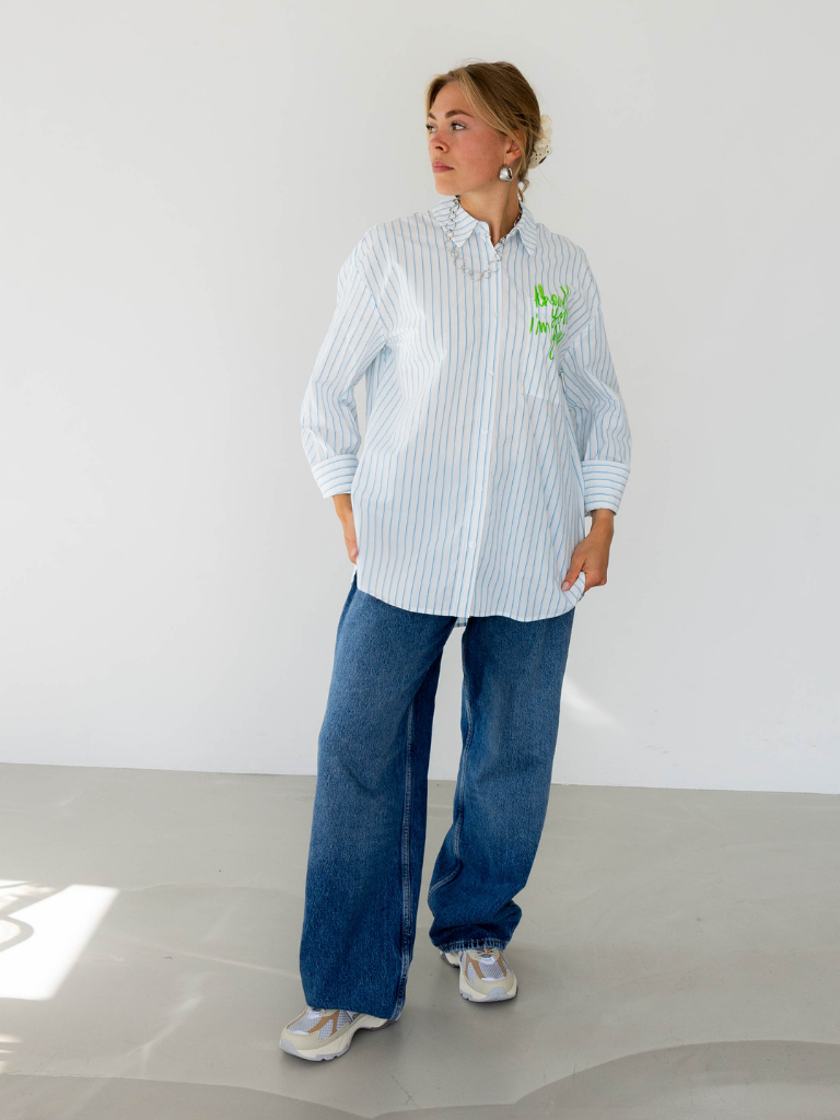 Blouse Surprised Blue Bright