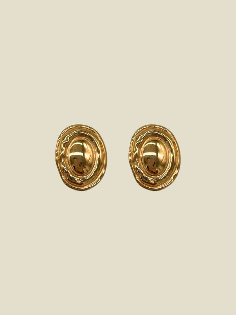 Funky Earrings (Set) Vintage Oval Gold