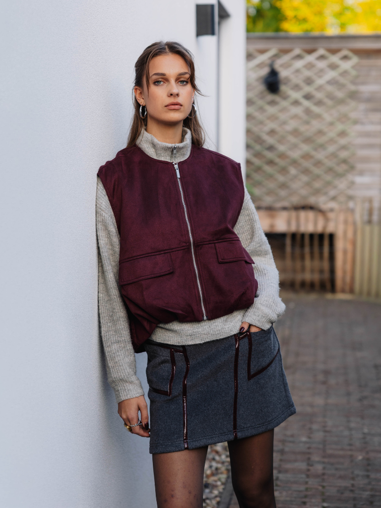 Pullover Meilani Gytta Zip Warm Light Grey