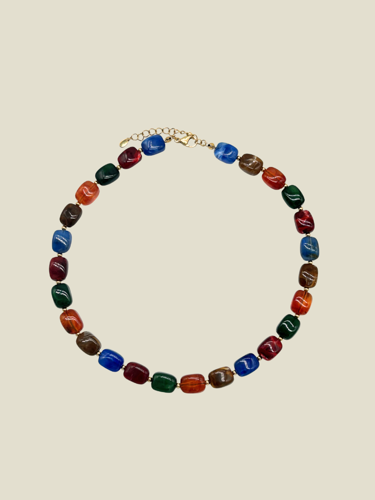Necklace Acrylic Small Stones Multi