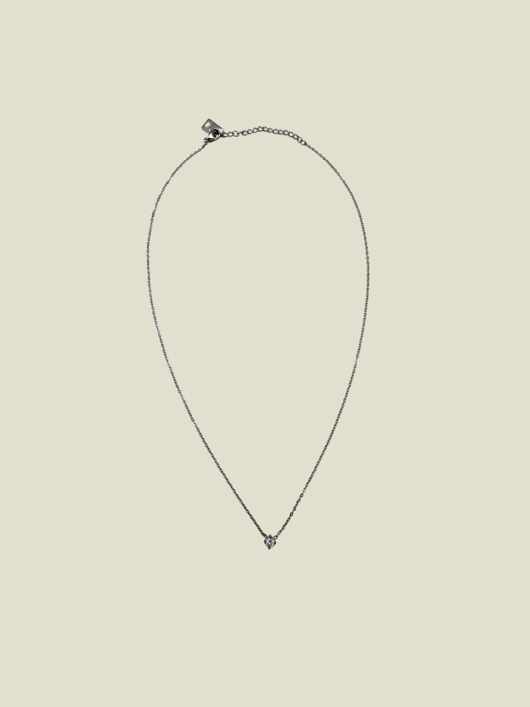 Necklace Clear Stone Silver