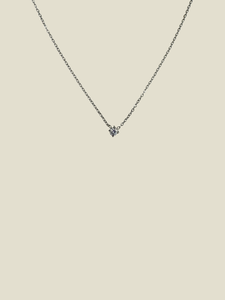 Necklace Clear Stone Silver