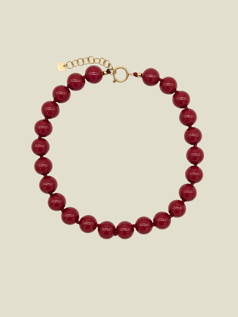 Necklace Big Beads Prune