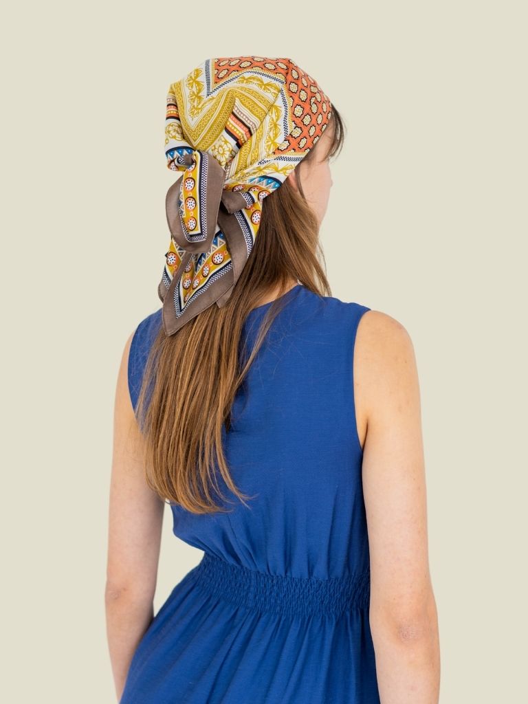 Scarf Valerie Brown Beige Flower