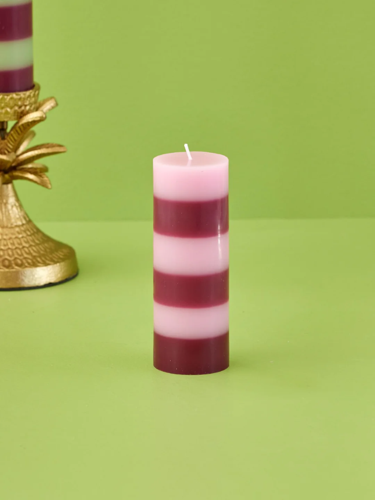 Candle Striped Block Pink