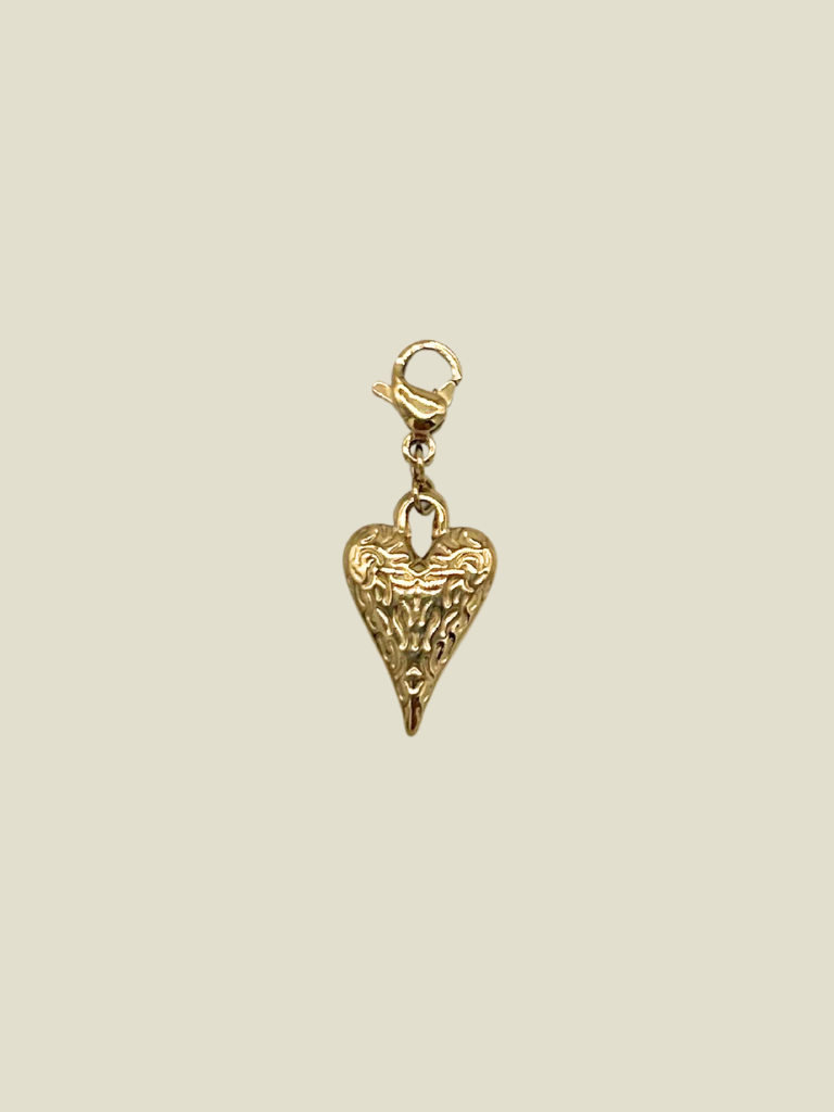 Pendant Structured Heart Gold