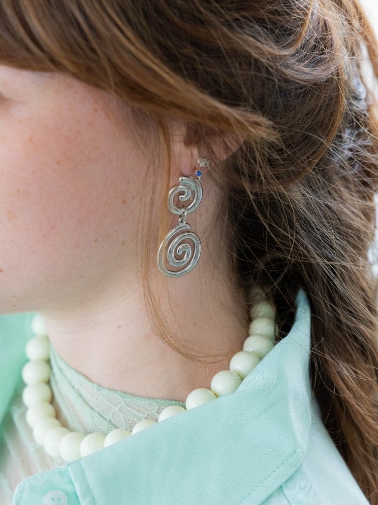 Funky Earrings (Set) Swirly Wave Silver