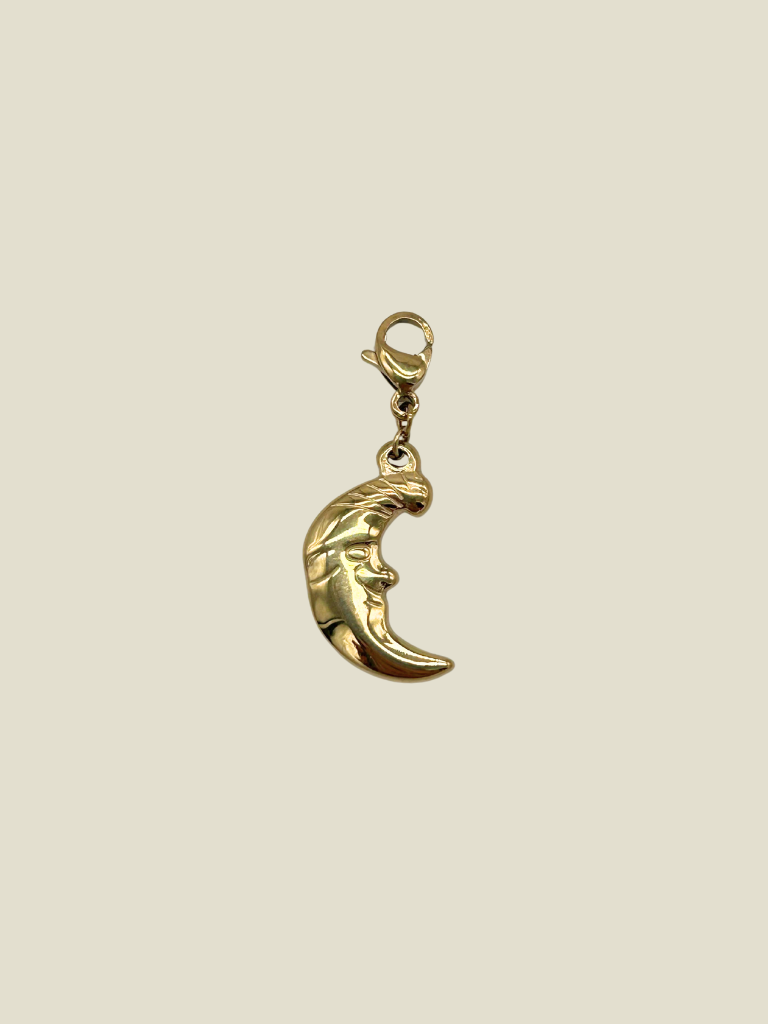 Pendant Moon With Face Gold