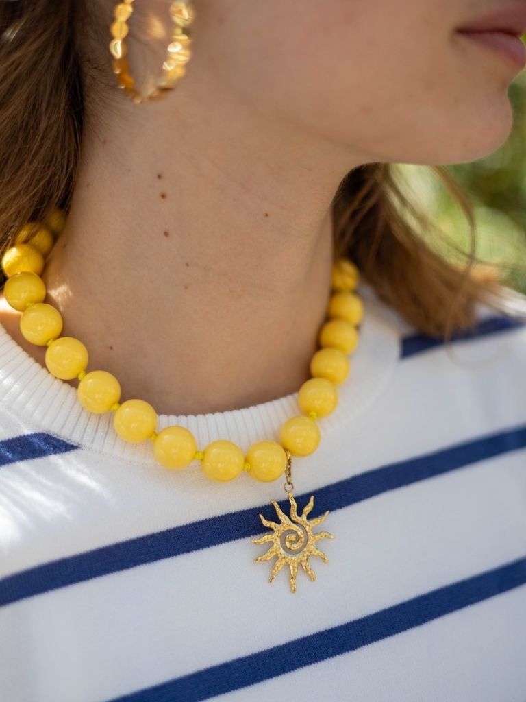 Necklace Yellow Beads