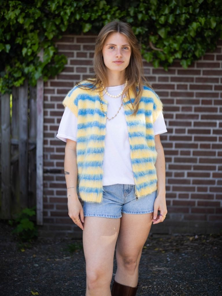 Waistcoat Calista Blue Yellow