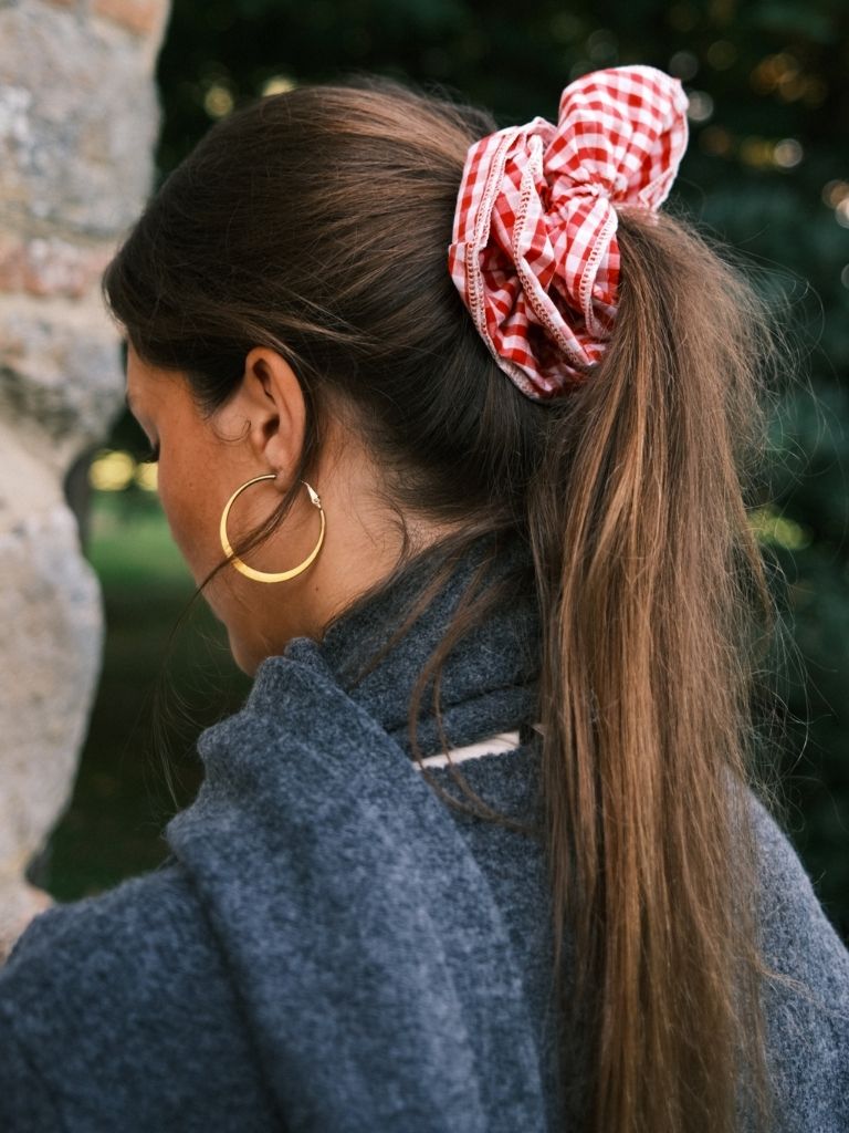 Big Scrunchie Checkered Red White