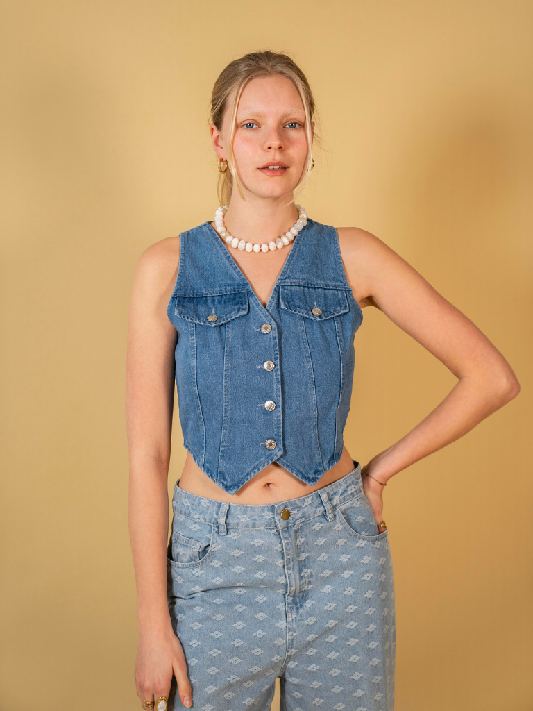 Gilet Daya Denim Blue