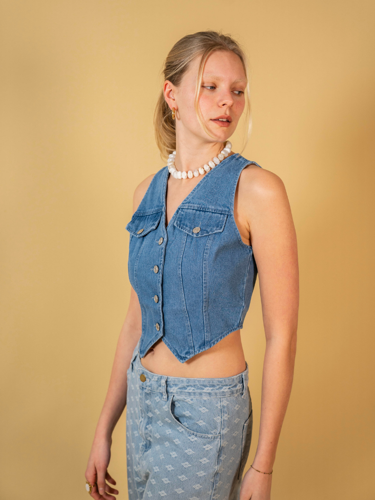 Gilet Daya Denim Blue