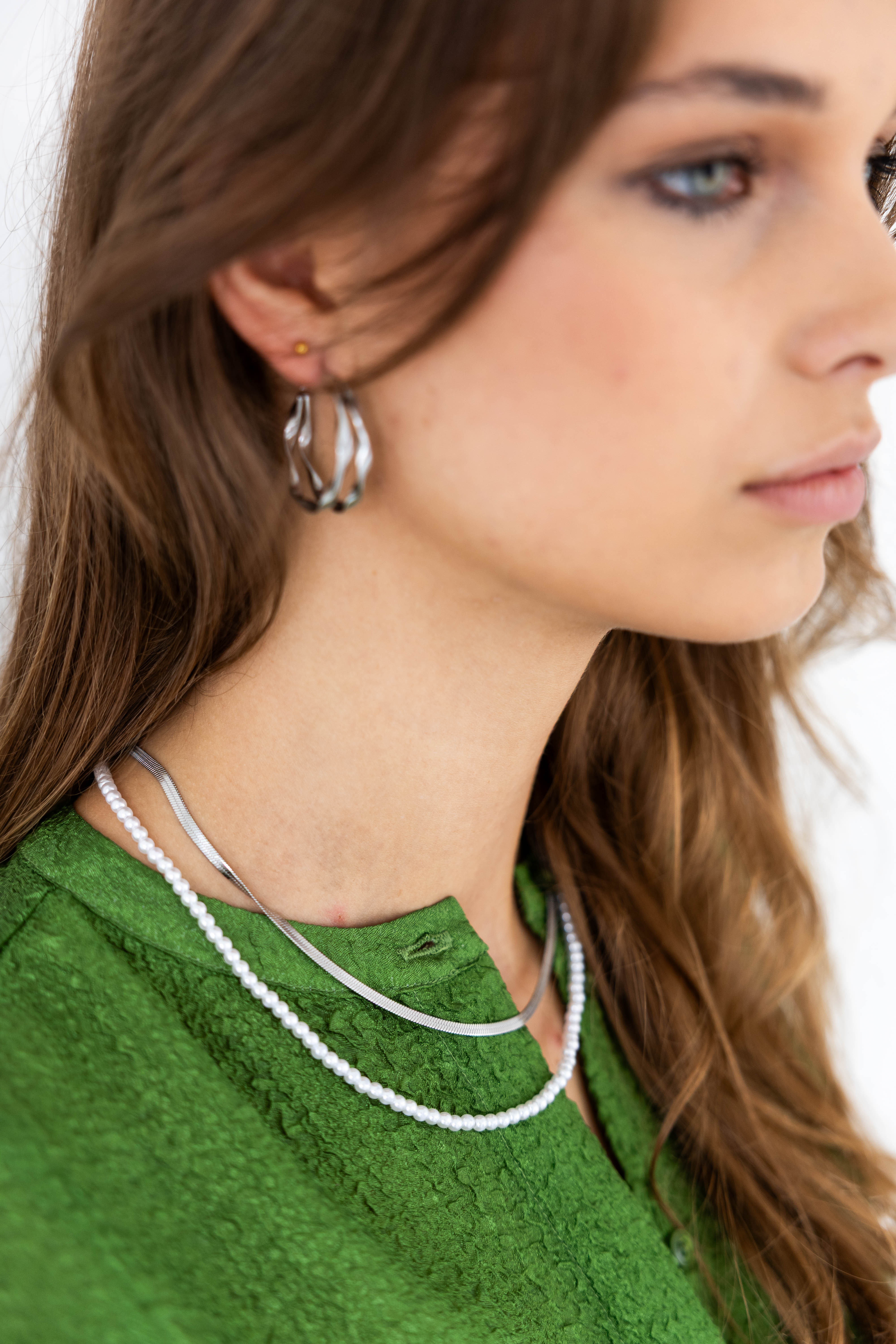 Funky Earrings (Set) Double Twisted Hoop Silver