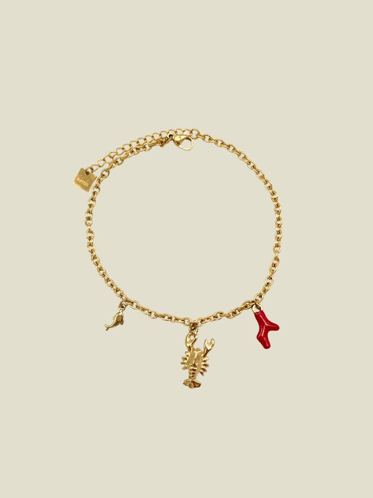 Anklet Coral Lobster Fish Gold