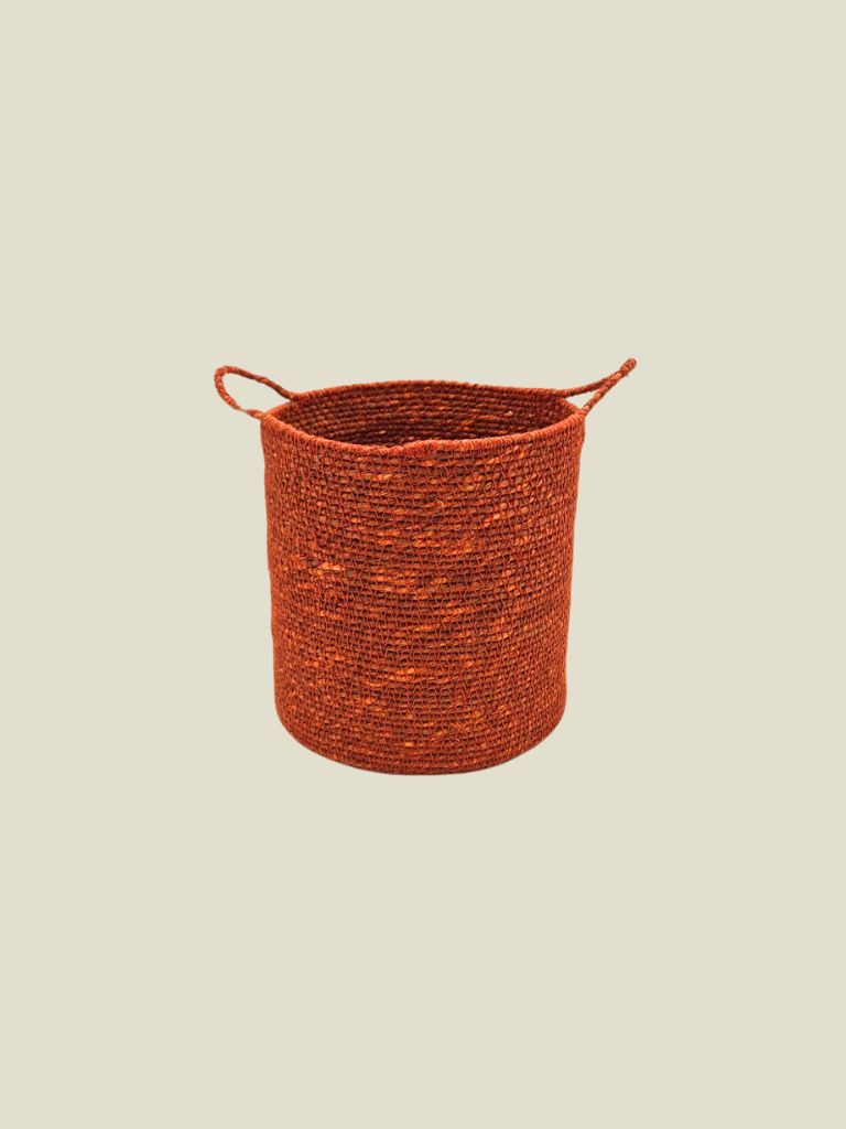 Seagrass baskets with handles Orange