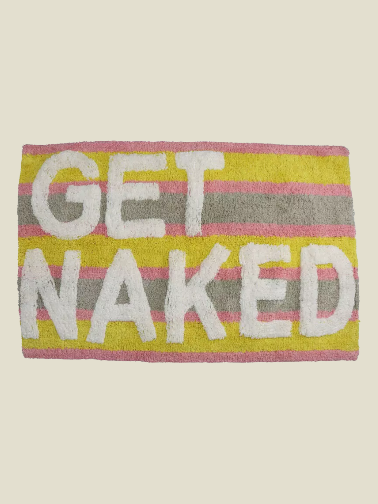 Cotton Bath Mat Get Naked Stripes