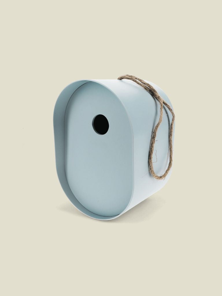 Birdhouse Oval Bamboo Blue