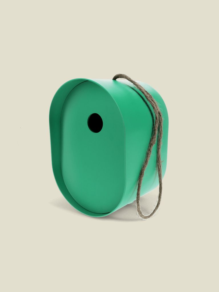 Birdhouse Oval Bamboo Green