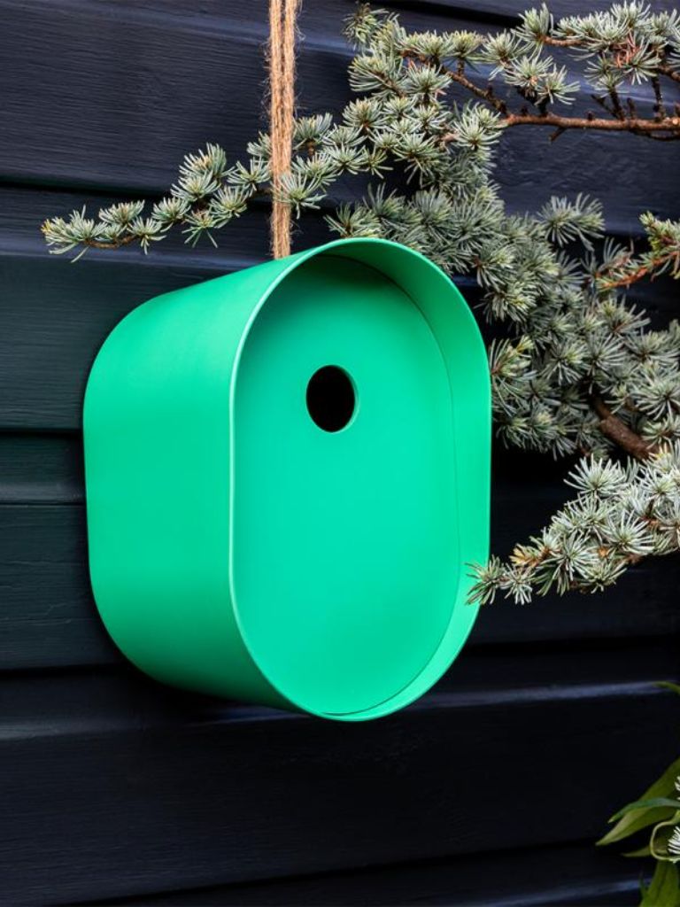 Birdhouse Oval Bamboo Green