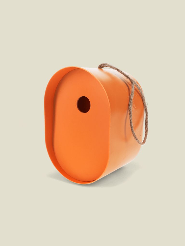 Birdhouse Oval Bamboo Orange
