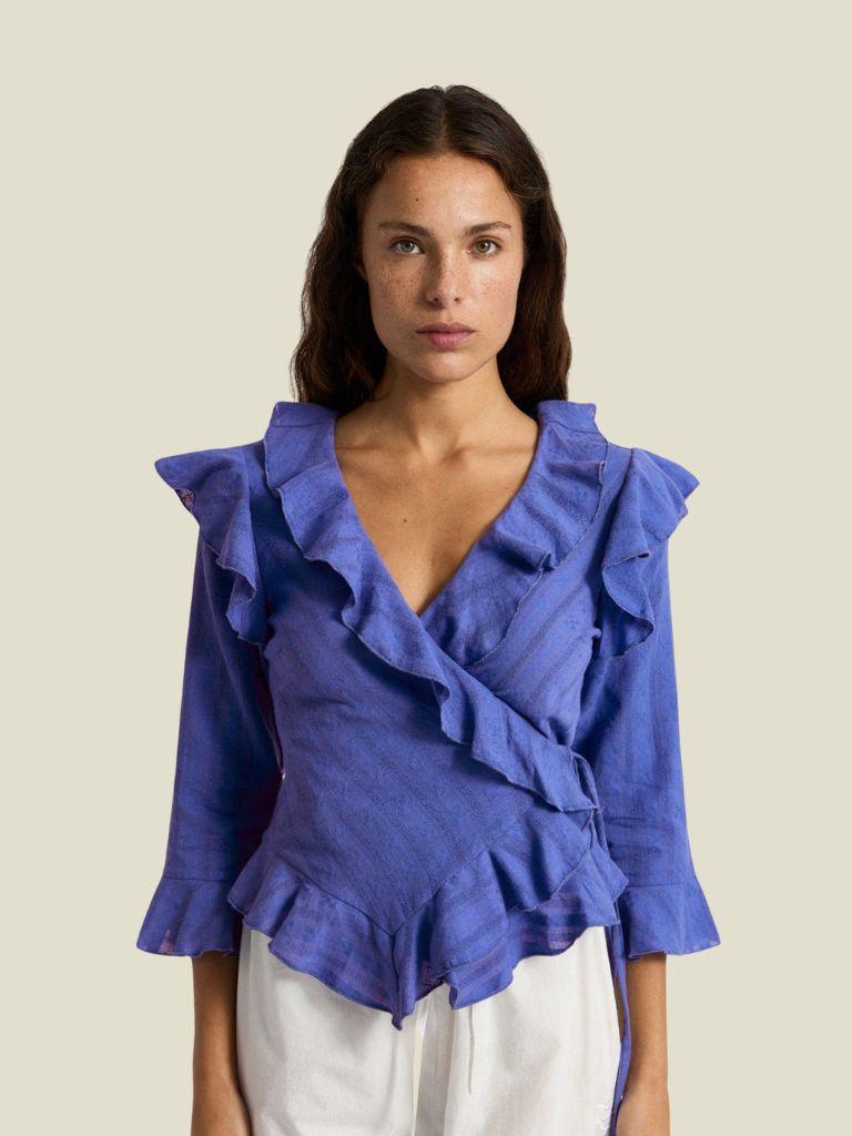 Blouse Loana Wrap Blue