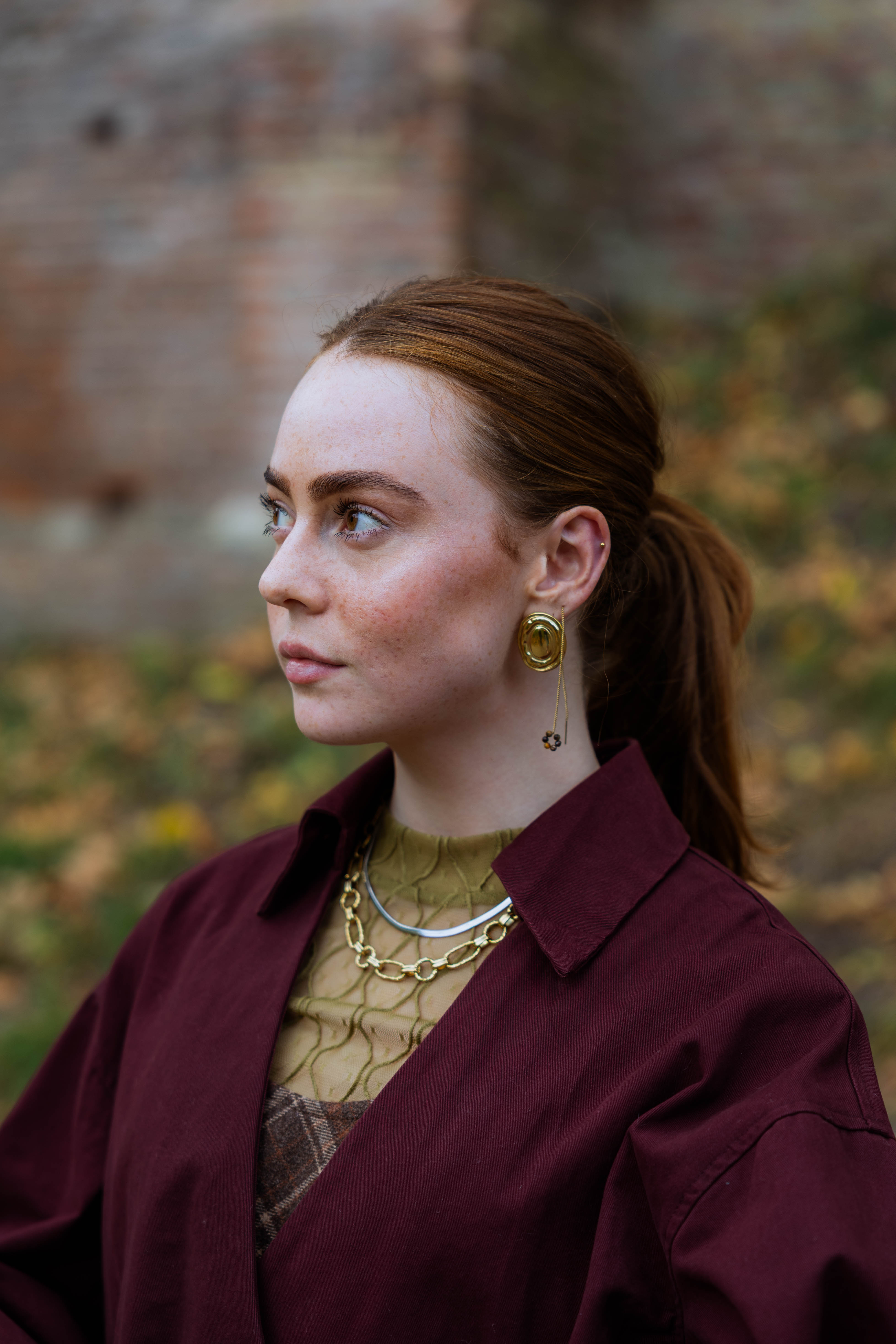 Funky Earrings (Set) Vintage Oval Gold