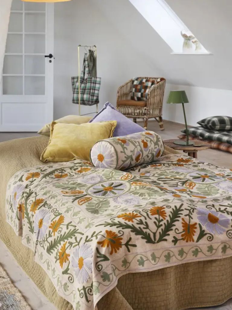 Bolster Cushion Suzani Old Rose