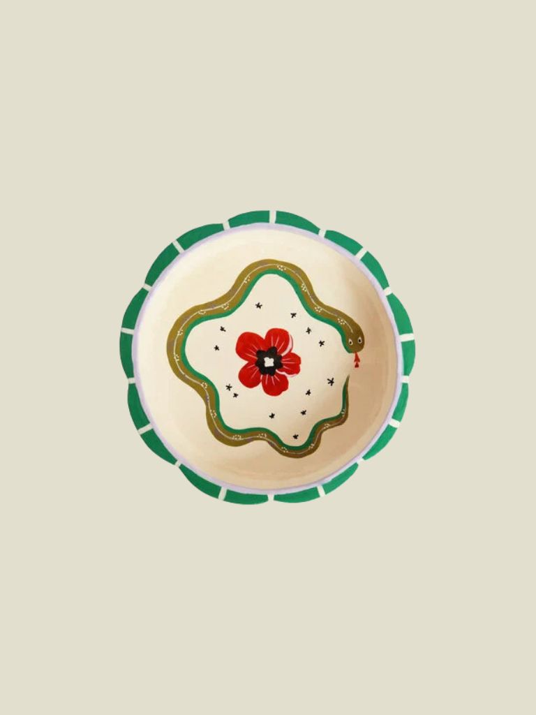 Bowl With Snake And Flower