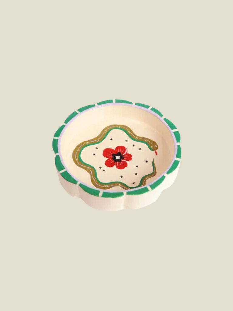 Bowl With Snake And Flower