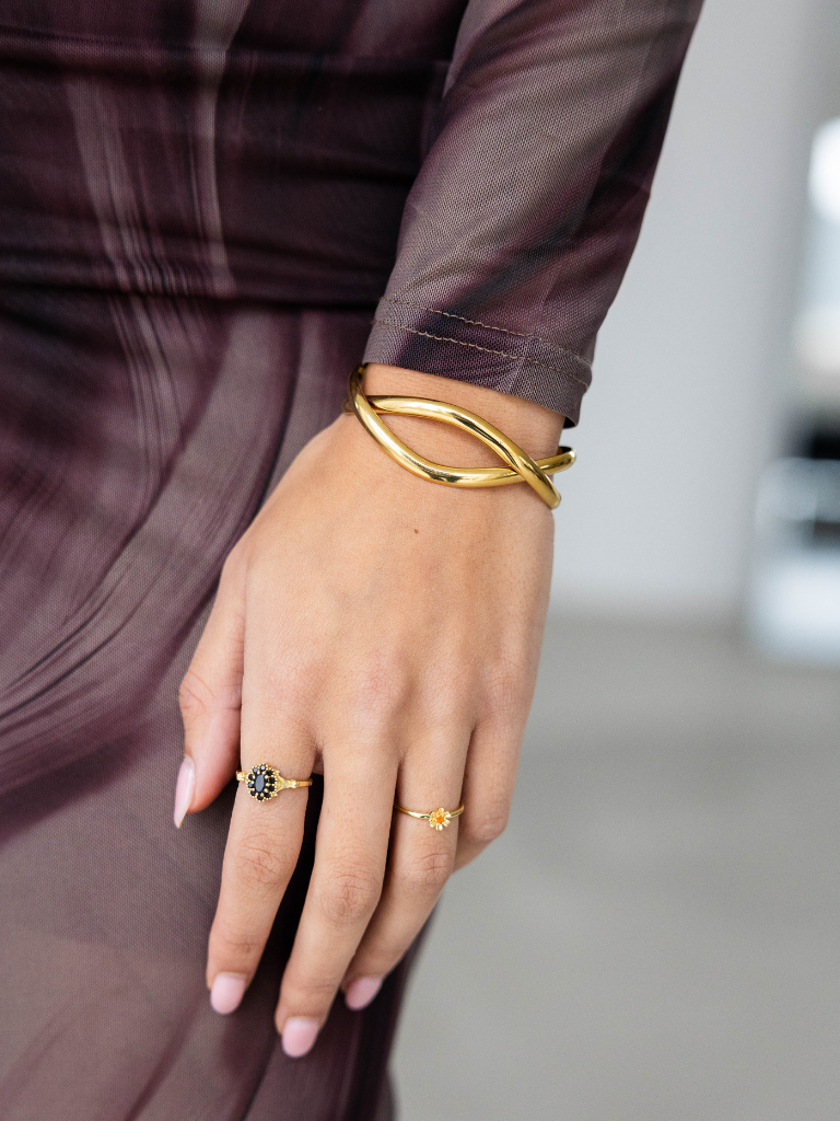 Bracelet Bangle Cuff Twisted Gold