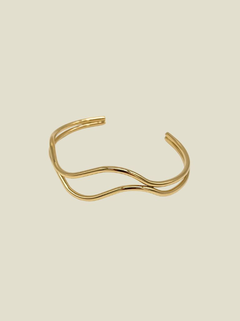 Bracelet Bangle Dubble Wave Gold