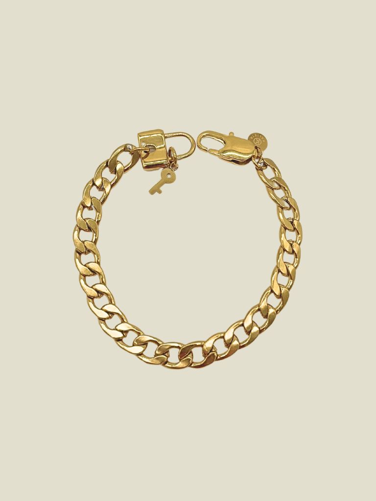 Bracelet Lock and Key Gold